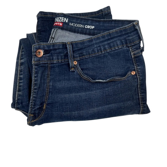 Denizen from Levi's Women's Modern Crop Jeans - Dark Blue - Picture 1 of 13